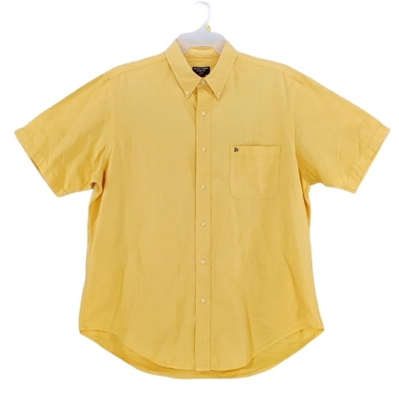Vtg Y2K Ralph Lauren Jeans RL67 Logo Shirt Yellow Button Men L Gauzy Cotton Pkt - Picture 9 of 10